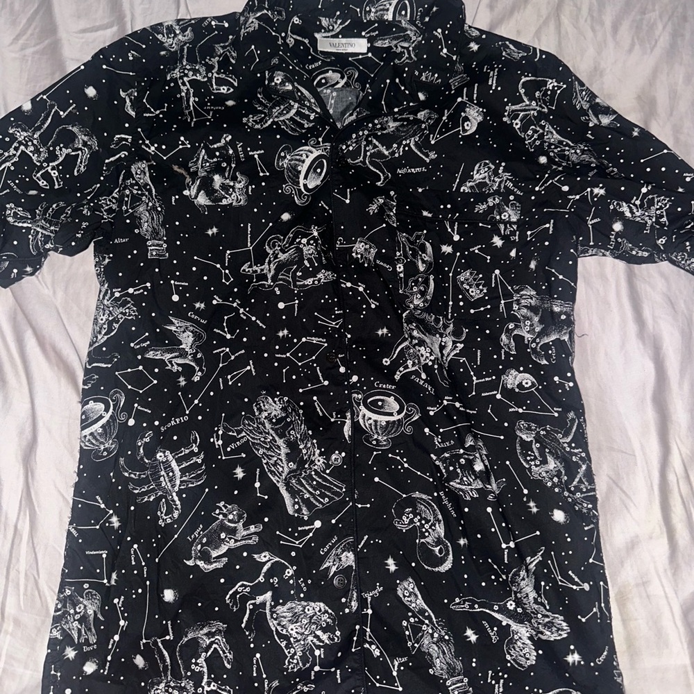 Valentino Black and White Celestial Print Shirt